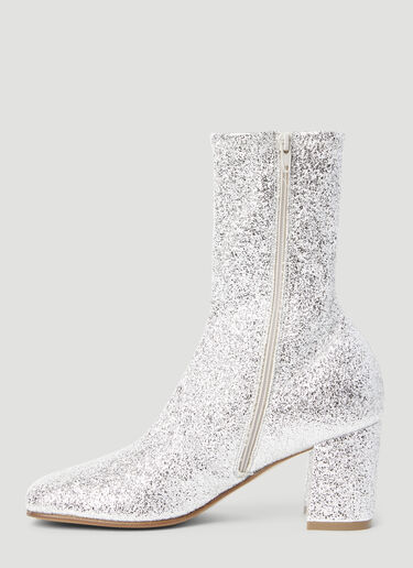 Dries Van Noten 闪亮粗跟靴  银色 dvn0255004