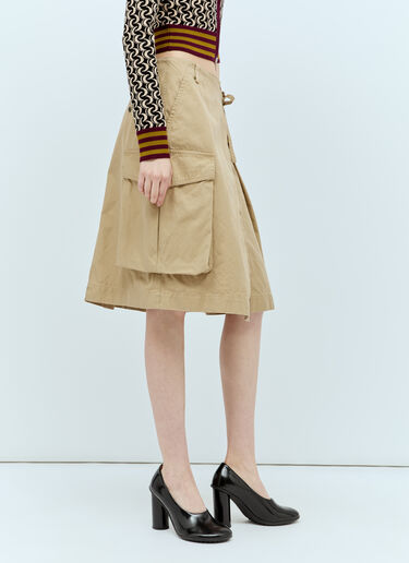 Dries Van Noten 랩어라운드 미디 스커트 베이지 dvn0256006