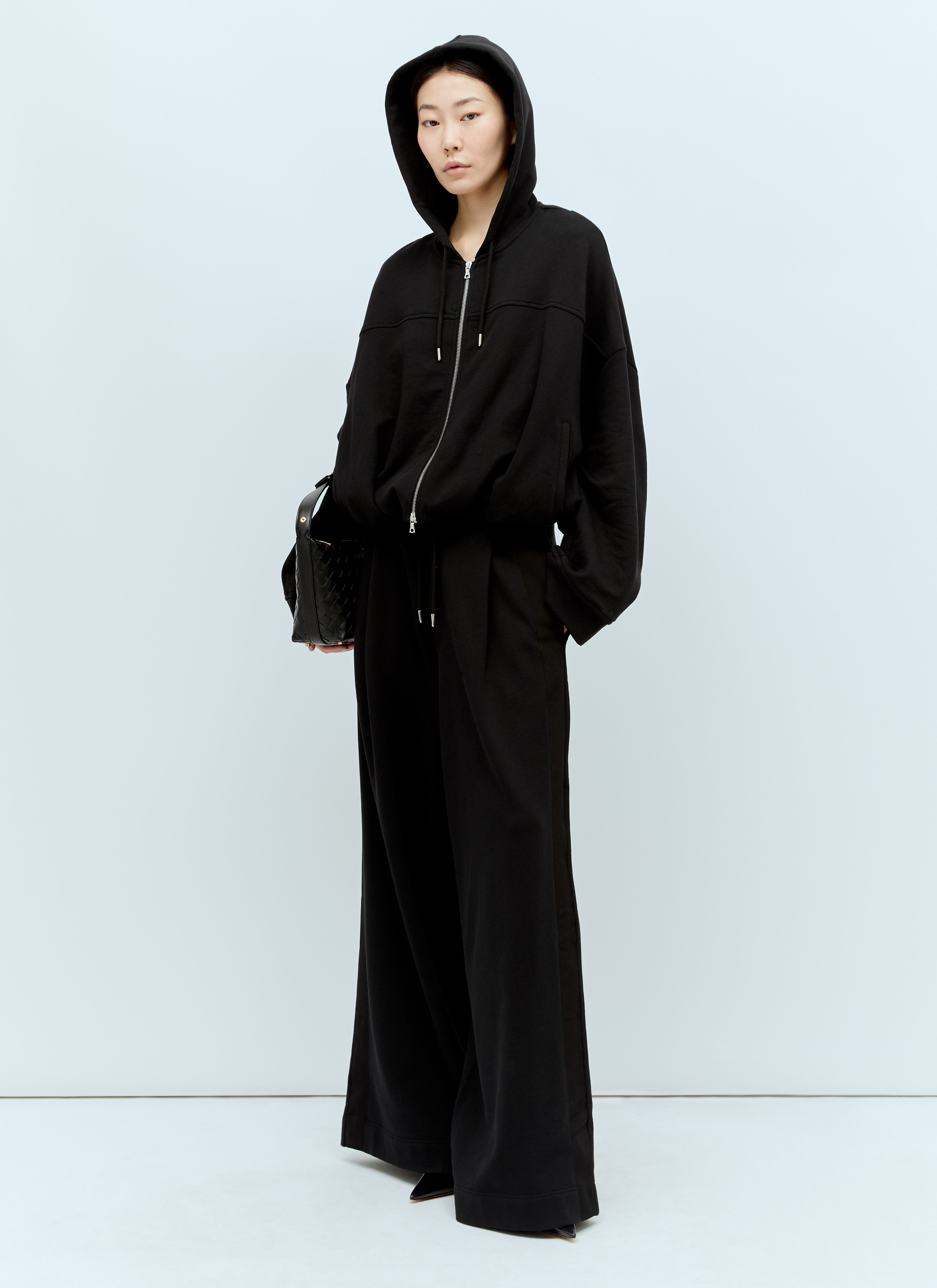 Dries Van Noten Women's' Zip-Up Hooded Sweatshirt in Black