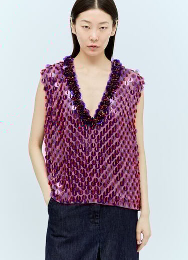 亮片缀饰上衣 Dries Van Noten 亮片缀饰上衣 紫色 dvn0256014
