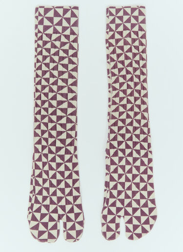Dries Van Noten Check Socks Purple dvn0256037