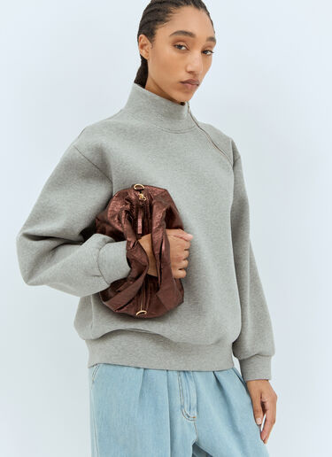 Dries Van Noten 트위스트 금속성 핸드백 브라운 dvn0257006