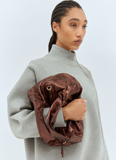Dries Van Noten 中号扭结金属手提包 棕色 dvn0257008