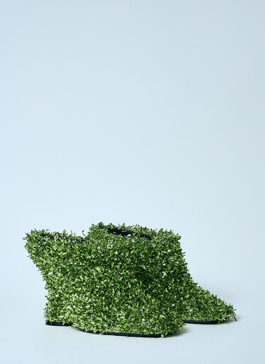 Dries Van Noten 金属坡跟穆勒鞋 绿色 dvn0258031