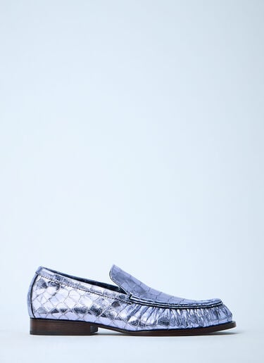 鳄鱼纹压花乐福鞋 Dries Van Noten 鳄鱼纹压花乐福鞋 紫色 dvn0259003