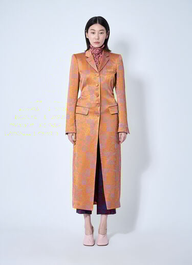 Embroidered Coat Dries Van Noten Embroidered Coat Orange dvn0260001