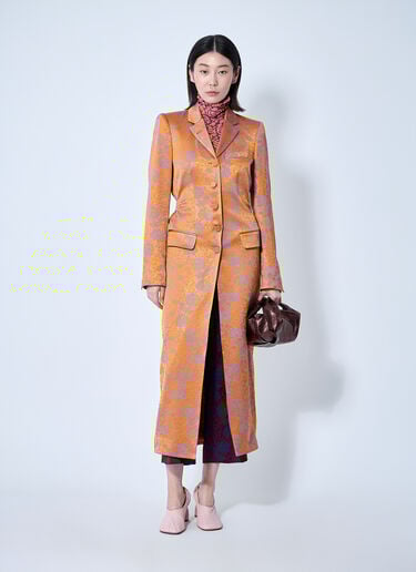 Dries Van Noten Embroidered Coat Orange dvn0260001