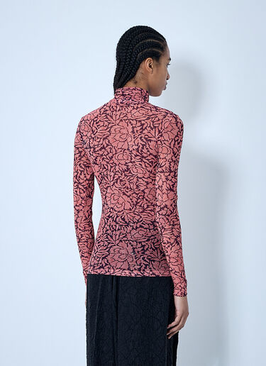 프린트 메시 탑 Dries Van Noten 프린트 메시 탑 핑크 dvn0260018