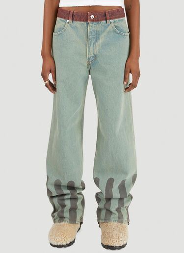 Eckhaus Latta 와이드 레그 진 라이트 블루 eck0345003