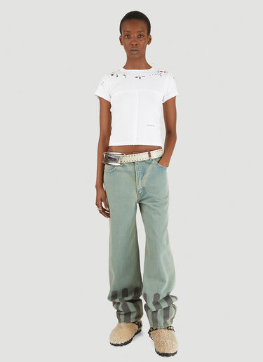 Eckhaus Latta 와이드 레그 진 라이트 블루 eck0345003