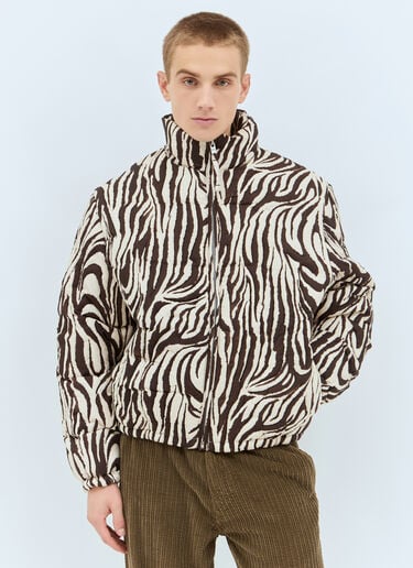 Zebra Quilted Puffer Jacket ERL Zebra Quilted Puffer Jacket Brown erl0158006