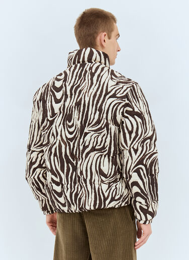 ERL Zebra Quilted Puffer Jacket Brown erl0158006