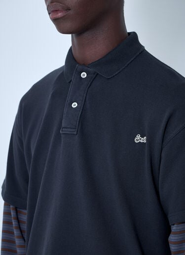 Double Sleeve Polo Shirt ERL Double Sleeve Polo Shirt Black erl0160013