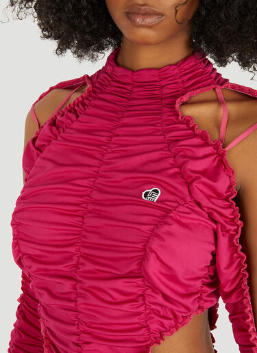 Peephole Ruched Dress Ester Manas Peephole Ruched Dress Pink est0250001