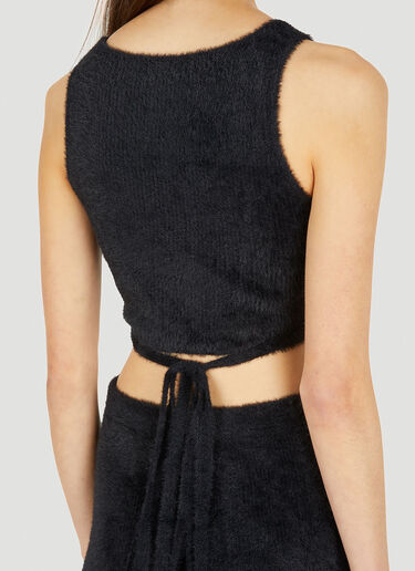 Ester Manas Fluffy Crop Top Black est0250005
