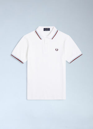 Fred Perry Logo Motif Polo Shirt White fry0162005