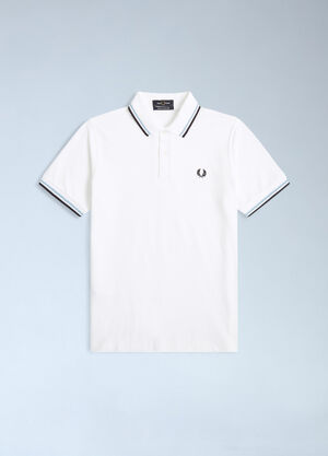 Fred Perry Logo Motif Polo Shirt White fry0162007