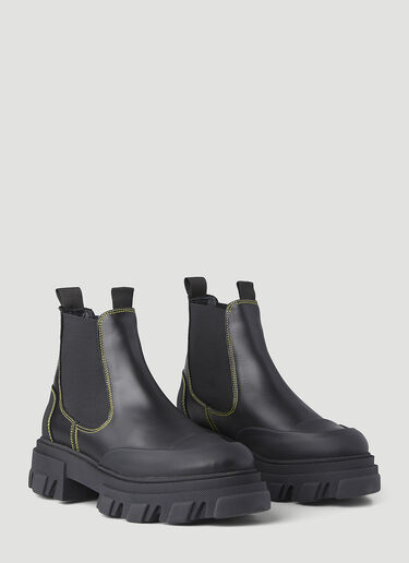 Stitch Cleated Low Chelsea Boots GANNI Stitch Cleated Low Chelsea Boots Black gan0246035