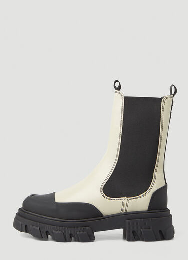 GANNI Mid-Calf Chelsea Boots Cream gan0246092