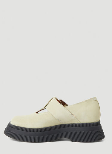 GANNI Mary Jane Creeper Loafers Beige gan0247045