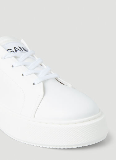 GANNI Logo Patch Classic Sneakers White gan0250003