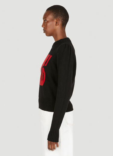 Intarsia Logo Sweater GANNI Intarsia Logo Sweater Black gan0251009