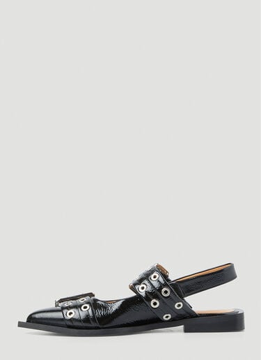 Wide Buckle Ballerina Flats GANNI Wide Buckle Ballerina Flats Black gan0251028