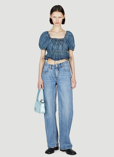 Tint Edge Denim Puff Sleeve Top GANNI Tint Edge Denim Puff Sleeve Top Blue gan0252015