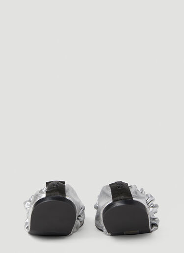 Scrunchie Ballerina Shoes GANNI Scrunchie Ballerina Shoes Silver gan0252036