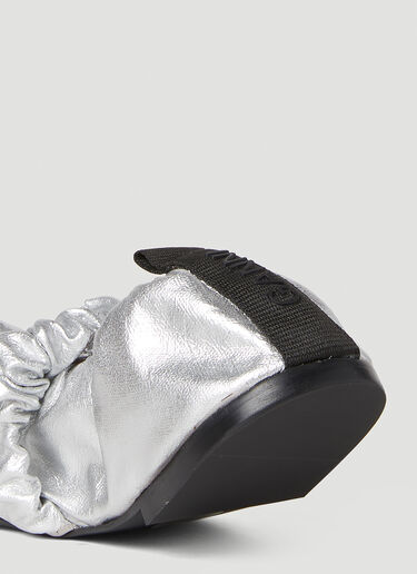 Scrunchie Ballerina Shoes GANNI Scrunchie Ballerina Shoes Silver gan0252036