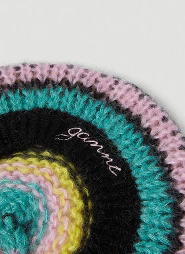 Striped Mohair Beret GANNI Striped Mohair Beret Multicolour gan0252056