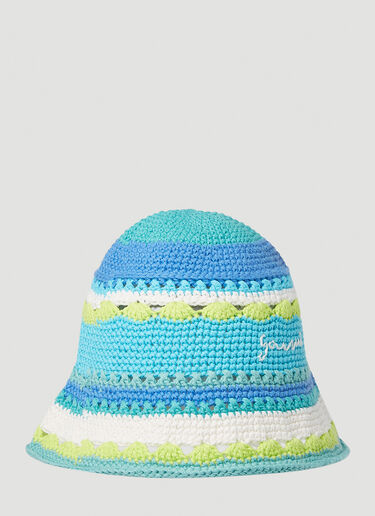 Crochet Bucket Hat GANNI Crochet Bucket Hat Blue gan0252058