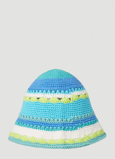 Crochet Bucket Hat GANNI Crochet Bucket Hat Blue gan0252058