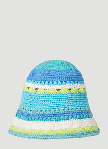 GANNI Crochet Bucket Hat Blue gan0252058