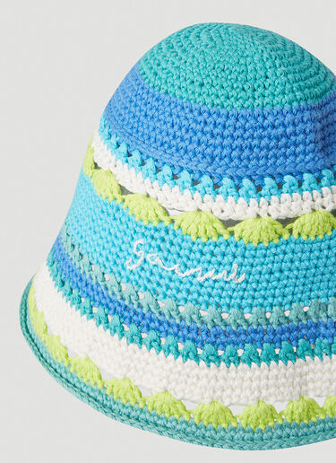 GANNI Crochet Bucket Hat Blue gan0252058