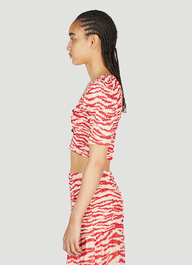 Cropped Smock Top GANNI Cropped Smock Top Red gan0253068