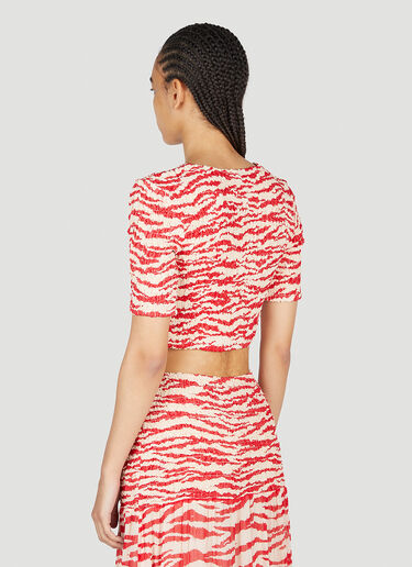 GANNI Cropped Smock Top Red gan0253068