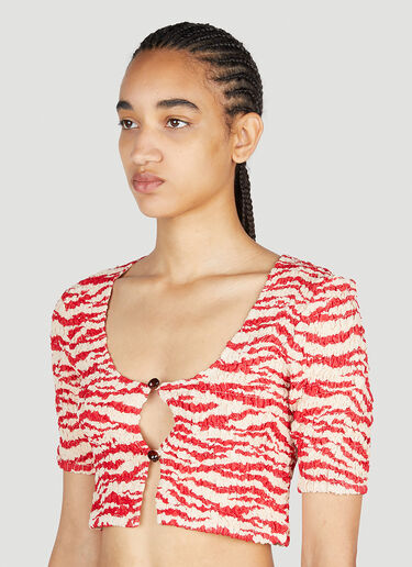Cropped Smock Top GANNI Cropped Smock Top Red gan0253068
