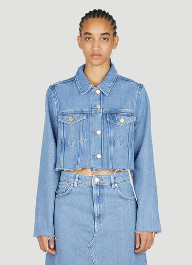 Heavy Denim Cropped Trucker Jacket GANNI Heavy Denim Cropped Trucker Jacket Blue gan0253070