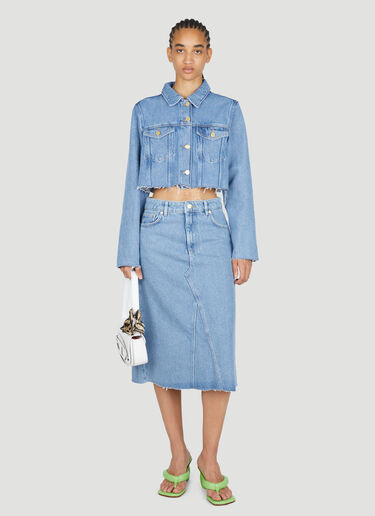 Heavy Denim Cropped Trucker Jacket GANNI Heavy Denim Cropped Trucker Jacket Blue gan0253070