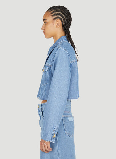 Heavy Denim Cropped Trucker Jacket GANNI Heavy Denim Cropped Trucker Jacket Blue gan0253070