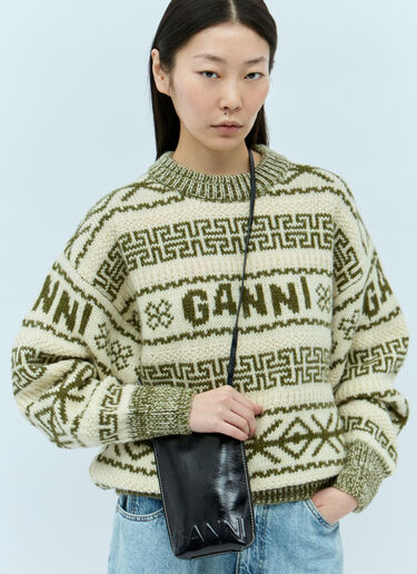 GANNI 배너 스몰 크로스바디 백 블루 gan0254020
