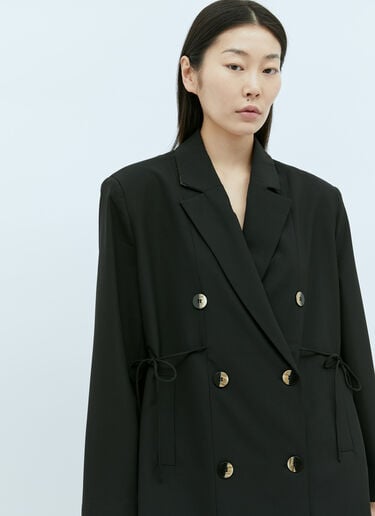 드레이피 멜랑주 오버사이즈 블레이저 GANNI 드레이피 멜랑주 오버사이즈 블레이저 블랙 gan0255009