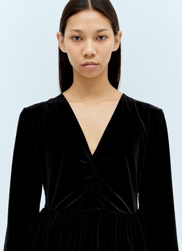 Velvet Jersey Balloon Mini Dress GANNI Velvet Jersey Balloon Mini Dress Black gan0255100