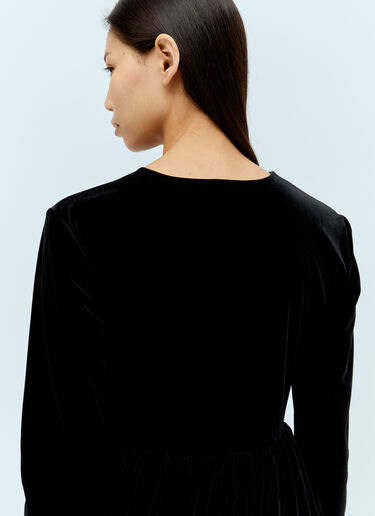 Velvet Jersey Balloon Mini Dress GANNI Velvet Jersey Balloon Mini Dress Black gan0255100