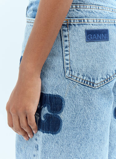 Logo Patch Denim Shorts GANNI Logo Patch Denim Shorts Blue gan0256041