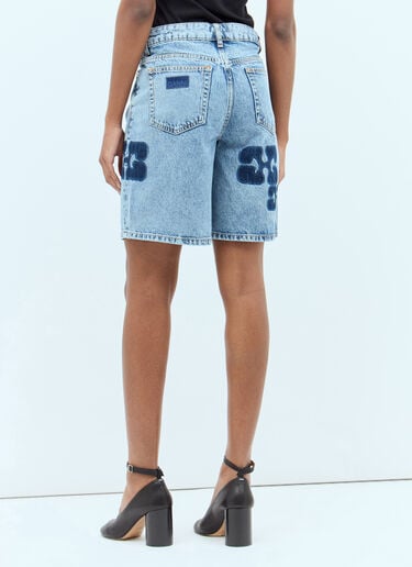 Logo Patch Denim Shorts GANNI Logo Patch Denim Shorts Blue gan0256041