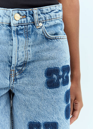 Logo Patch Denim Shorts GANNI Logo Patch Denim Shorts Blue gan0256041