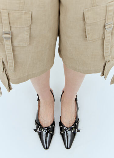 GANNI フェミニンバックル キトンヒールパンプス ブラック gan0257037