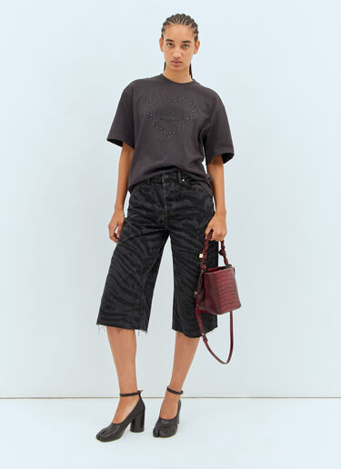 Ganni Drop Shoulder Heart T-Shirt Grey gan0258011